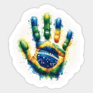 2024 Brazil Pride Hand Souvenir - Brazilian Water Color Art Sticker